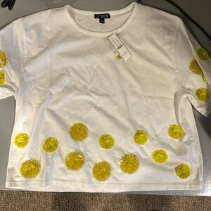 New with tags Limited Edition flower appliqué T-shirt J Crew